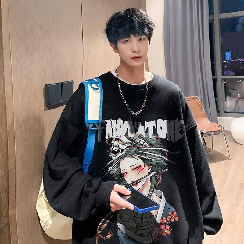 Áo Sweater Tay Dài Dáng Rộng In Họa Tiết Graffiti Nhảy Múa Thời Trang Mùa Thu Cho Nam Và Nữ size M-3XL