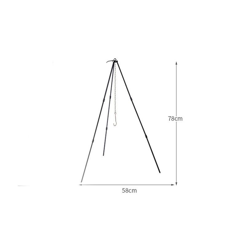 3-section Outdoor Campfire Tripod Camping Supplies Portable Hanging Pot Picnic