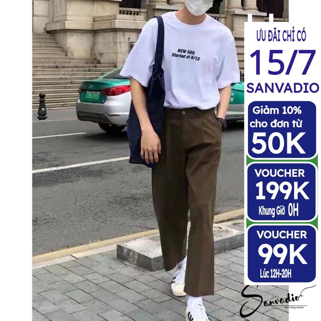Quần Kaki Nam SANVADIO quần nam ống rộng UNISEX quần baggy nam cao cấp thời trang Hàn Quốc