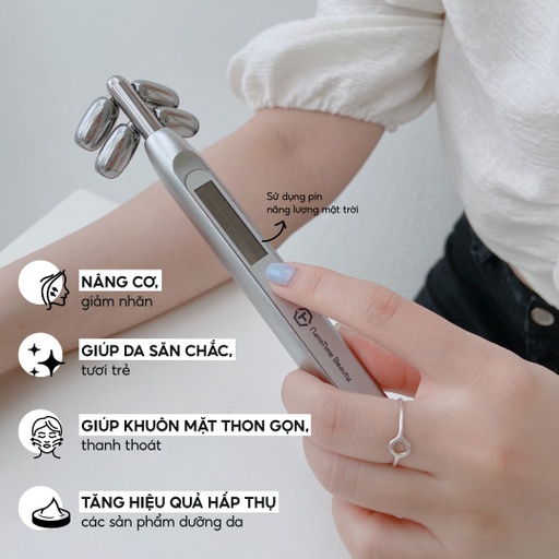 Máy massage nâng cơ tạo khuôn mặt Vline, công nghệ dòng điện sinh học vi điểm Nanotime F83