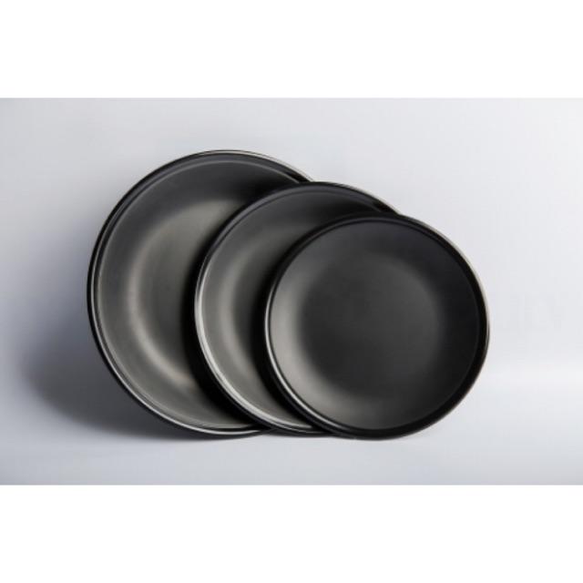 Dĩa nhựa melamine phíp tròn đen nhám