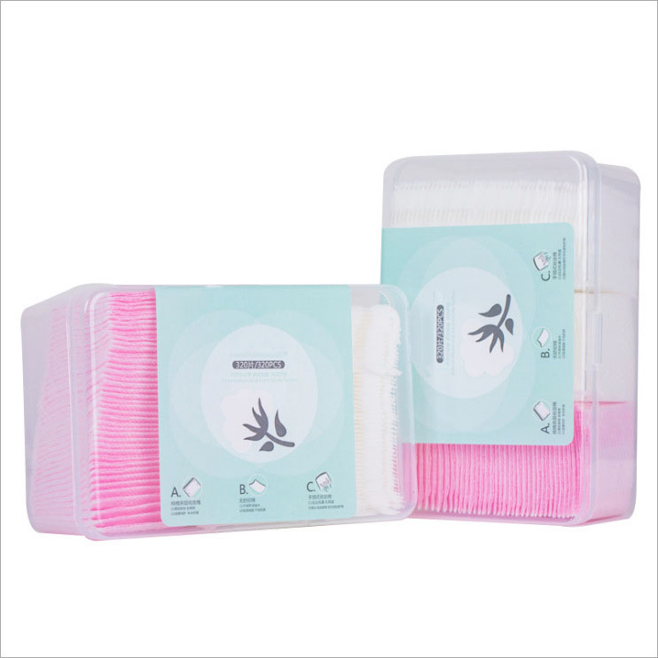 Hộp 320 Bông Tẩy Trang Nature Dày 3 Lớp 100% Cotton Mềm Mịn