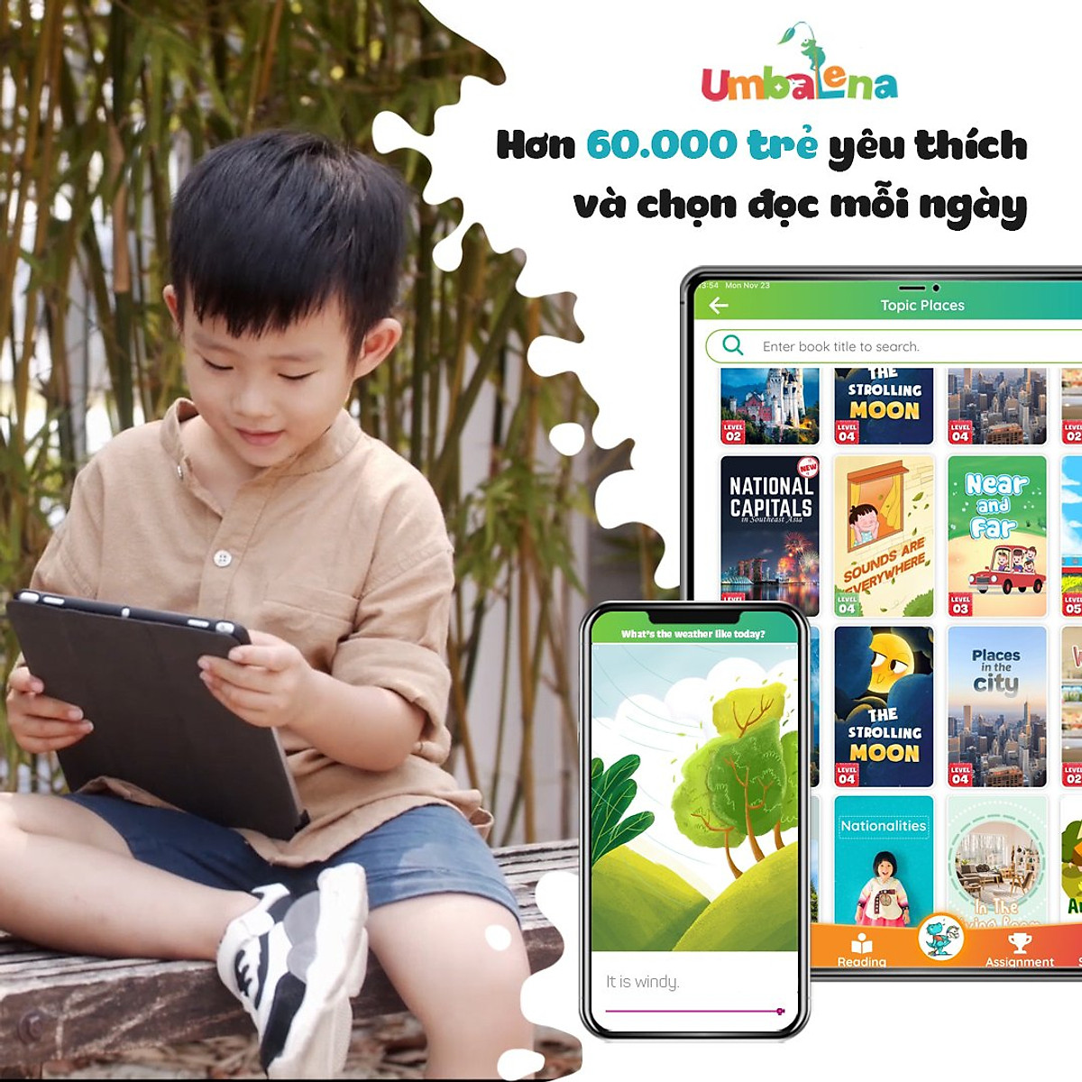 Gói Anh - Việt 1 tháng_Ứng dụng Đọc sách dành cho trẻ em Umbalena