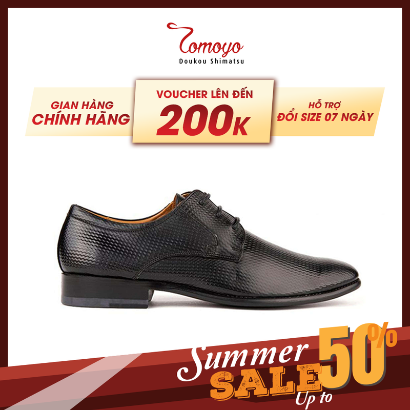 Giày Tây Nam Derby TOMOYO Vân Sóng TMN10701