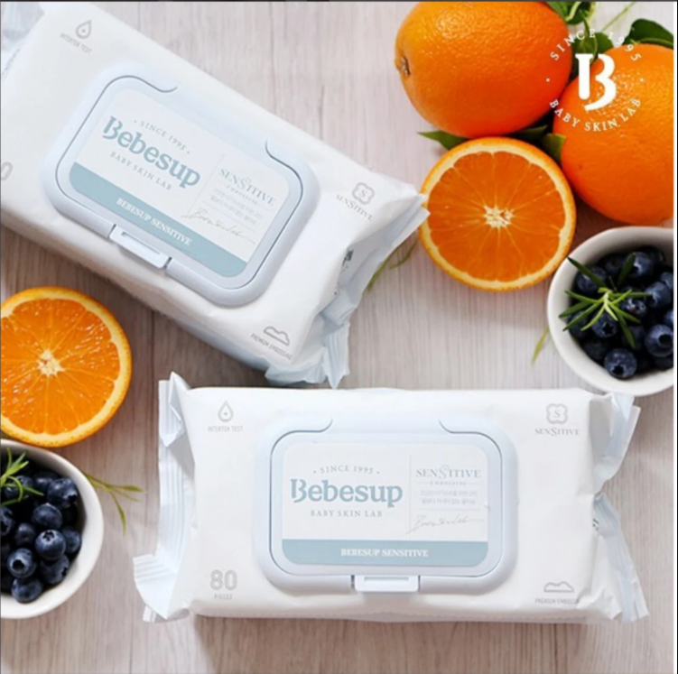 Combo 10 Gói Khăn Ướt Bebesup Sensitive 80 Tờ Hàn Quốc Thương Hiệu Bebesup