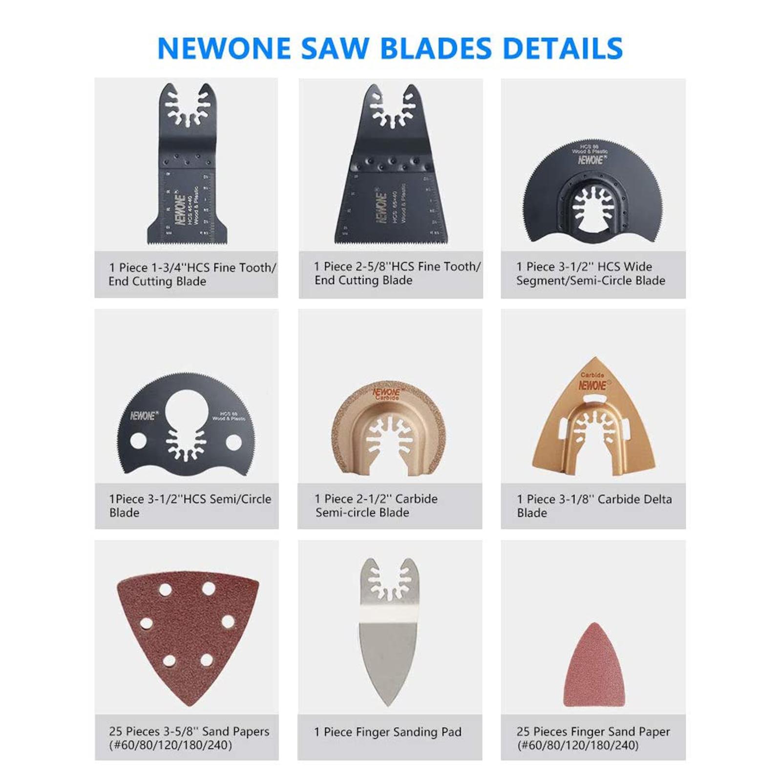 66Pcs Oscillating Saw Blades for Quick Release of Multi Metal Wood Cutting Tool Sanding House DIY Power Tool Accessories