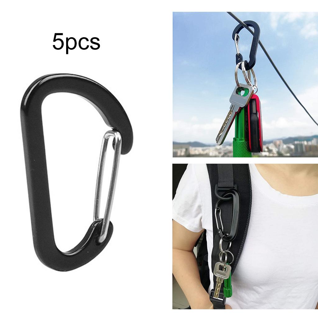 Carabiner Clips Hiking Keychain D-Ring Buckle Aluminum Alloy Fishing