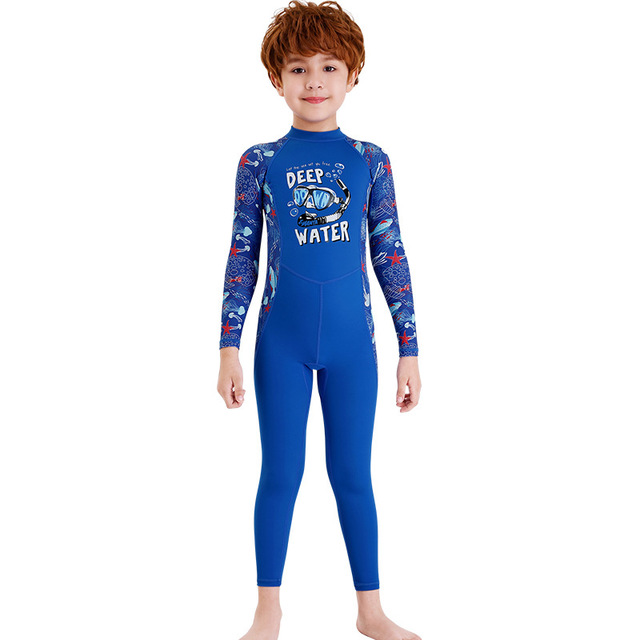 Đồ bơi bé trai, đồ bơi tay dài, liền thân vải cao cấp mềm mại chống nắng cho bé trai đến 8 tuổi