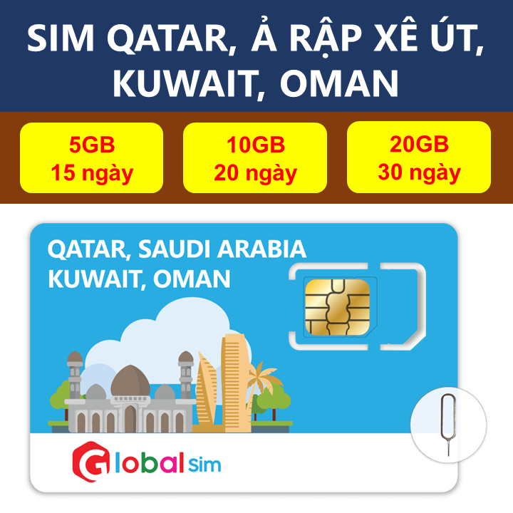 SIM Ả RẬP XÊ ÚT, QATAR, KUWAIT, OMAN | 15 - 30 NGÀY (HÀNG CHÍNH HÃNG)