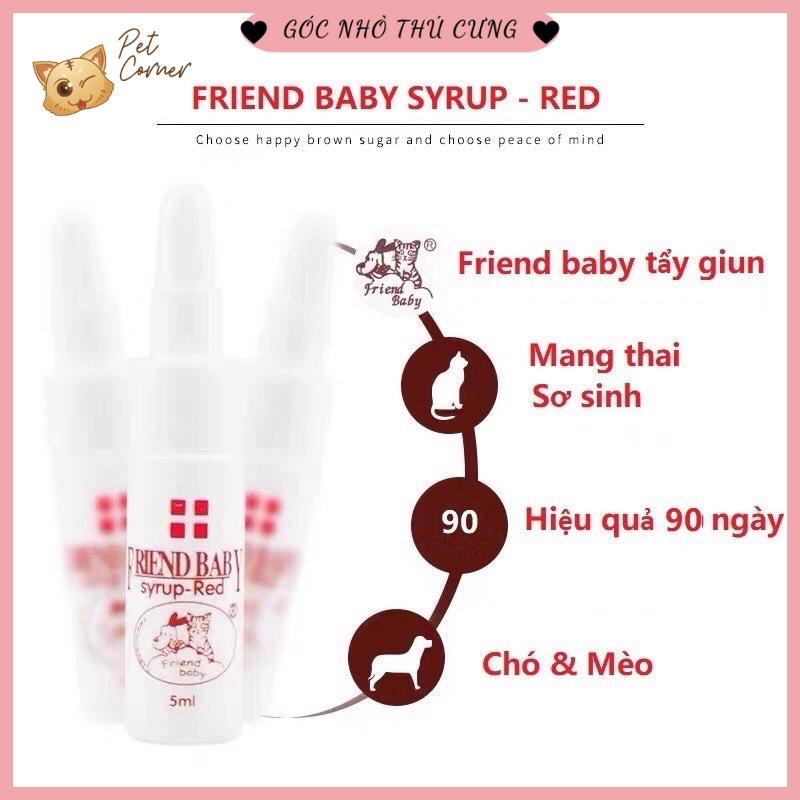 Siro uống chống giun sán cho chó mèo Friend Baby 5ml