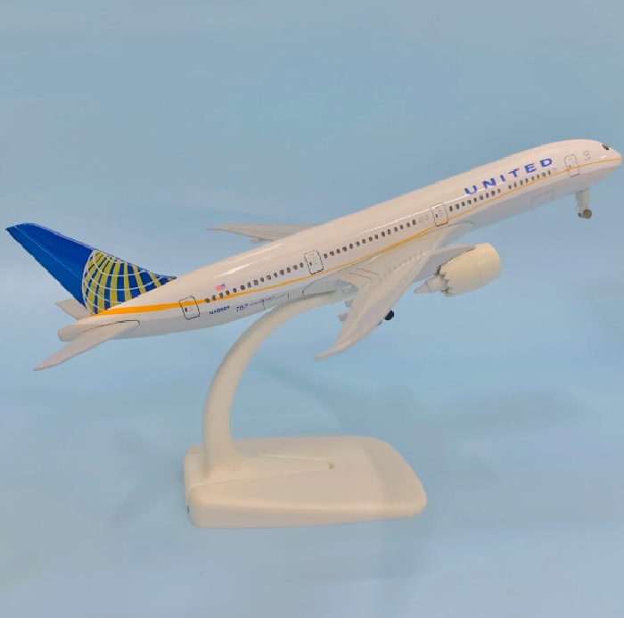 Mô hình máy bay tĩnh B787 United 20cm có bánh xe
