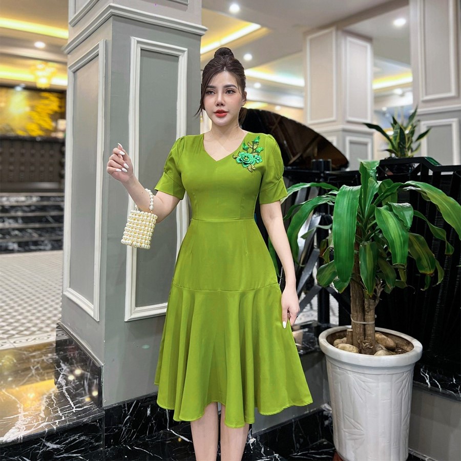 Đầm đuôi cá kết hoa thêu 3D D076 - Lady Fashion - Khánh Linh Style