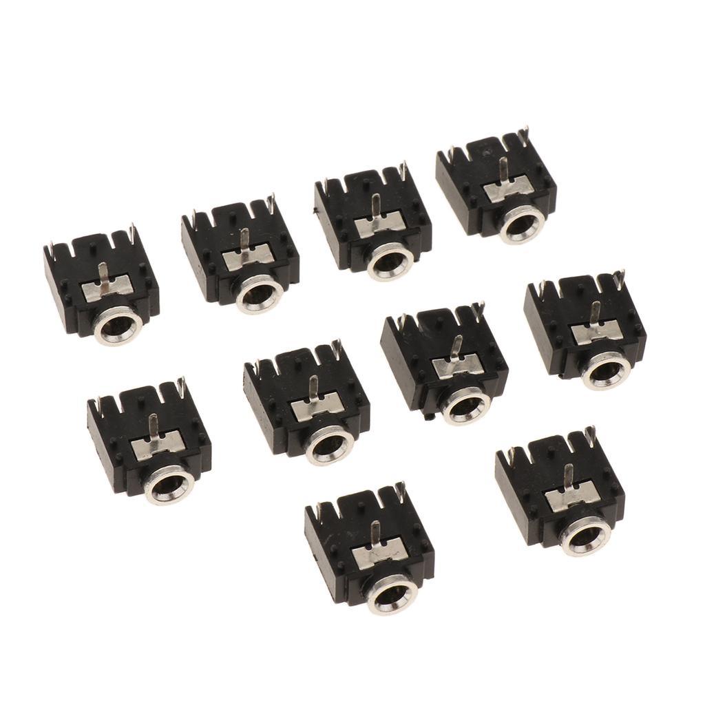 10Piece Headphone Audio Socket Connector 3-Pin .5mm 1/8inch Jack