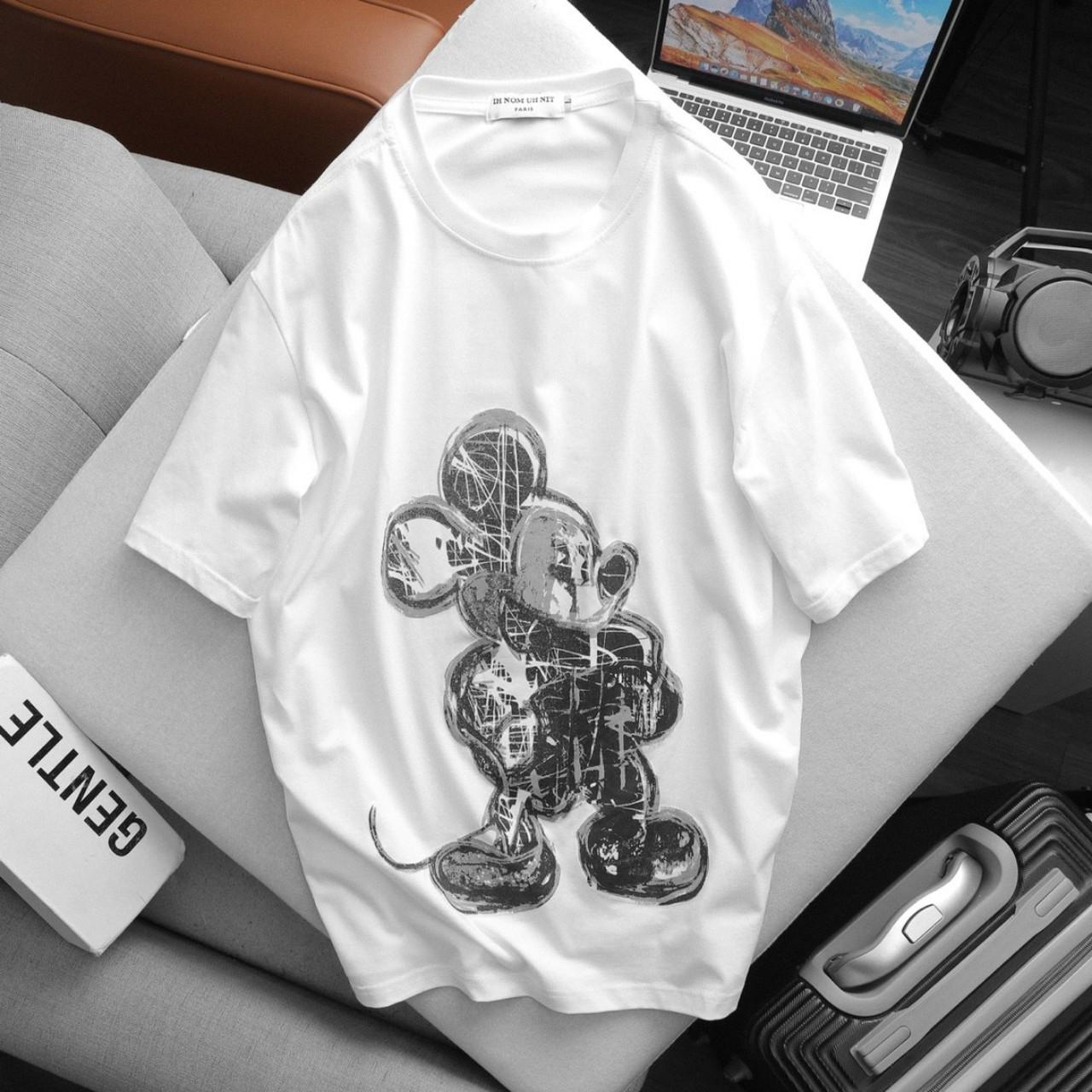 Áo thun thời trang Unisex hot 2021 100% cotton in hình con micky