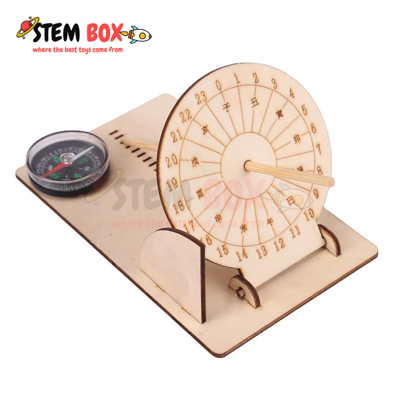 Đồ chơi khoa học tự lắp ghép mô hình đồng hồ mặt trời - Trò chơi DIY STEM BOX