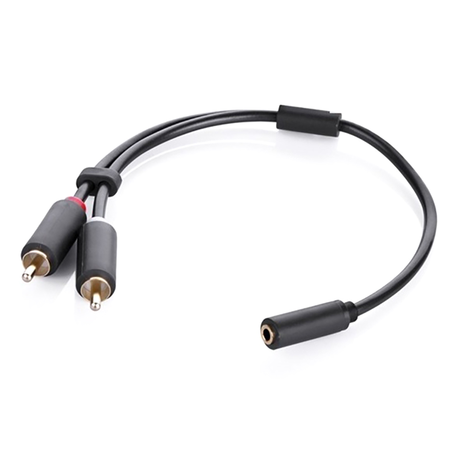 Cáp Audio 3.5mm Âm Ra 2 Rca Dương Ugreen Ug-10561 Mạ Vàng 24K (20cm) - Hàng Chính Hãng