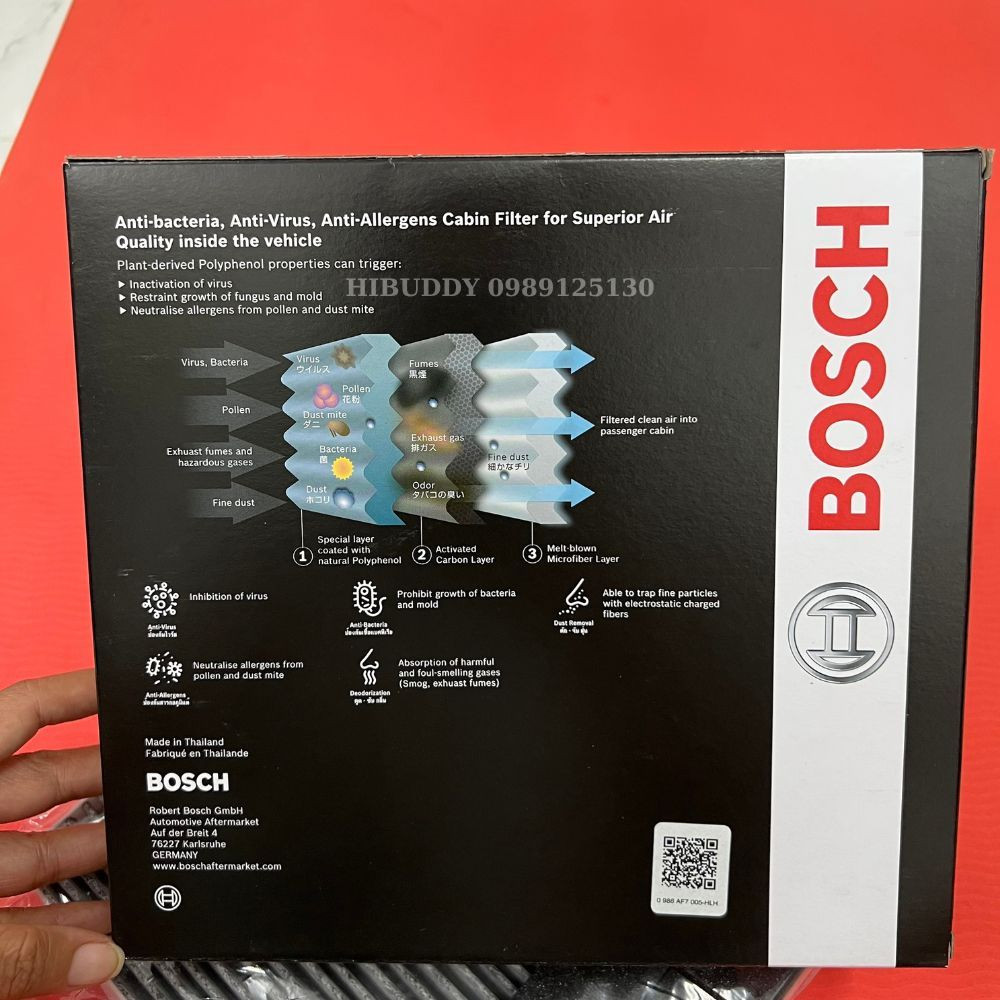 Lọc Gió Điều Hòa BOSCH Ariesto Premium AP-N02 Dành Cho Xe Mitsubishi Outlander , D-max 1.9L