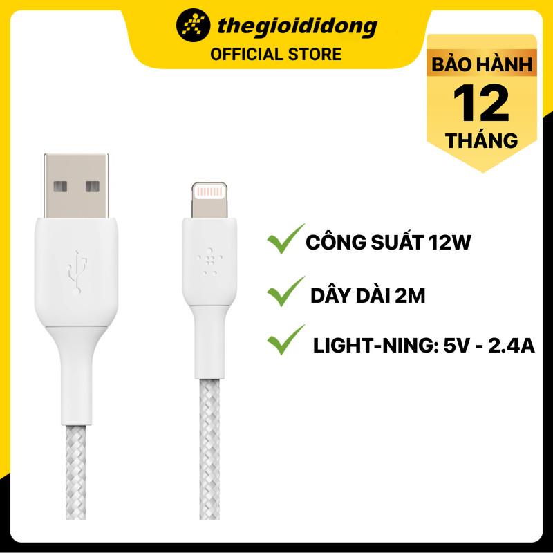 Cáp Light - ning MFI 2m Belkin CAA002 - Hàng chính hãng