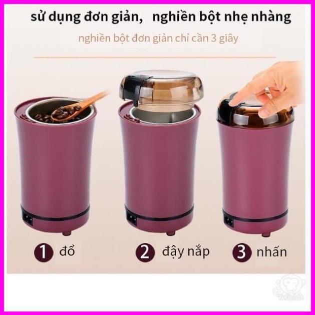 Máy Xay Cà Phê, Xay Hạt Mini Tiện Lợi Chính Hãng, Hạt Tiêu Đậu Lạc Ngũ Cốc Tự Động