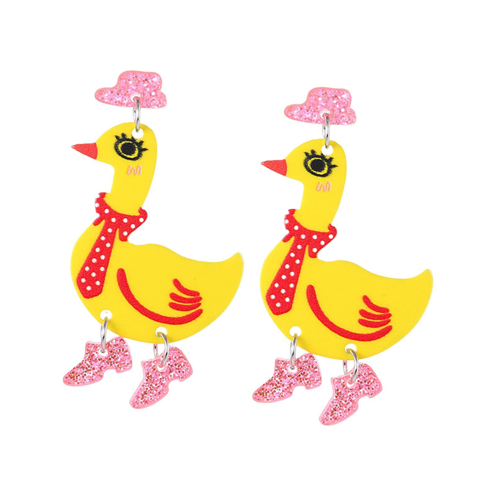 Animal Drop Earrings, Funny Weird Earrings ,Chicken Cartoon Animal Jewelry High Heels Lovely Cute ,Drop Earrings for Holiday Christmas, Birthday