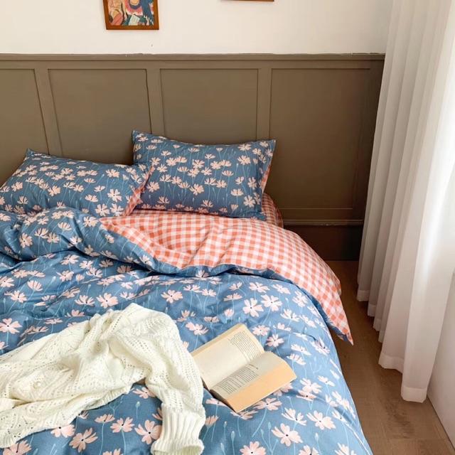 Set Cotton living Hàng Nhập Khẩu Cao Cấp 100%cotton 4 Món Hoa Xẻ Quạt