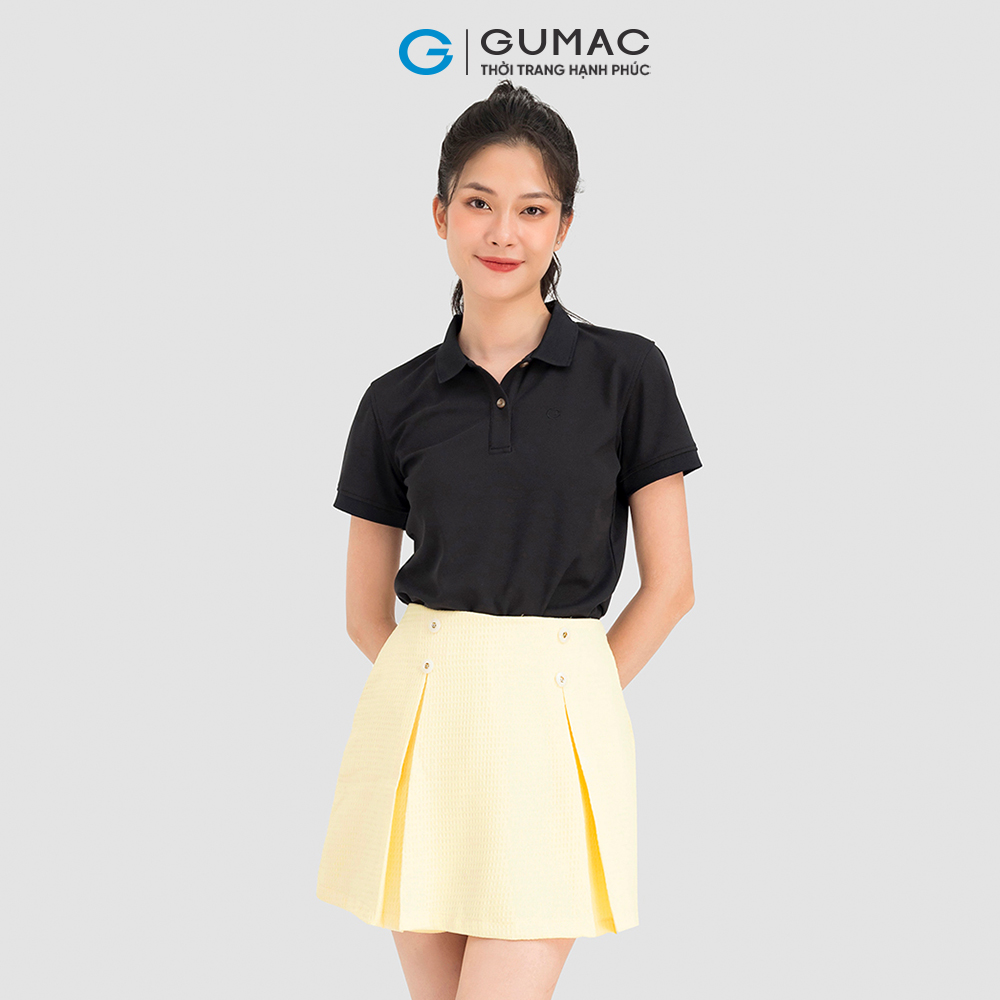 Áo polo nữ GUMAC ATC08004 phối nút nhiều màu