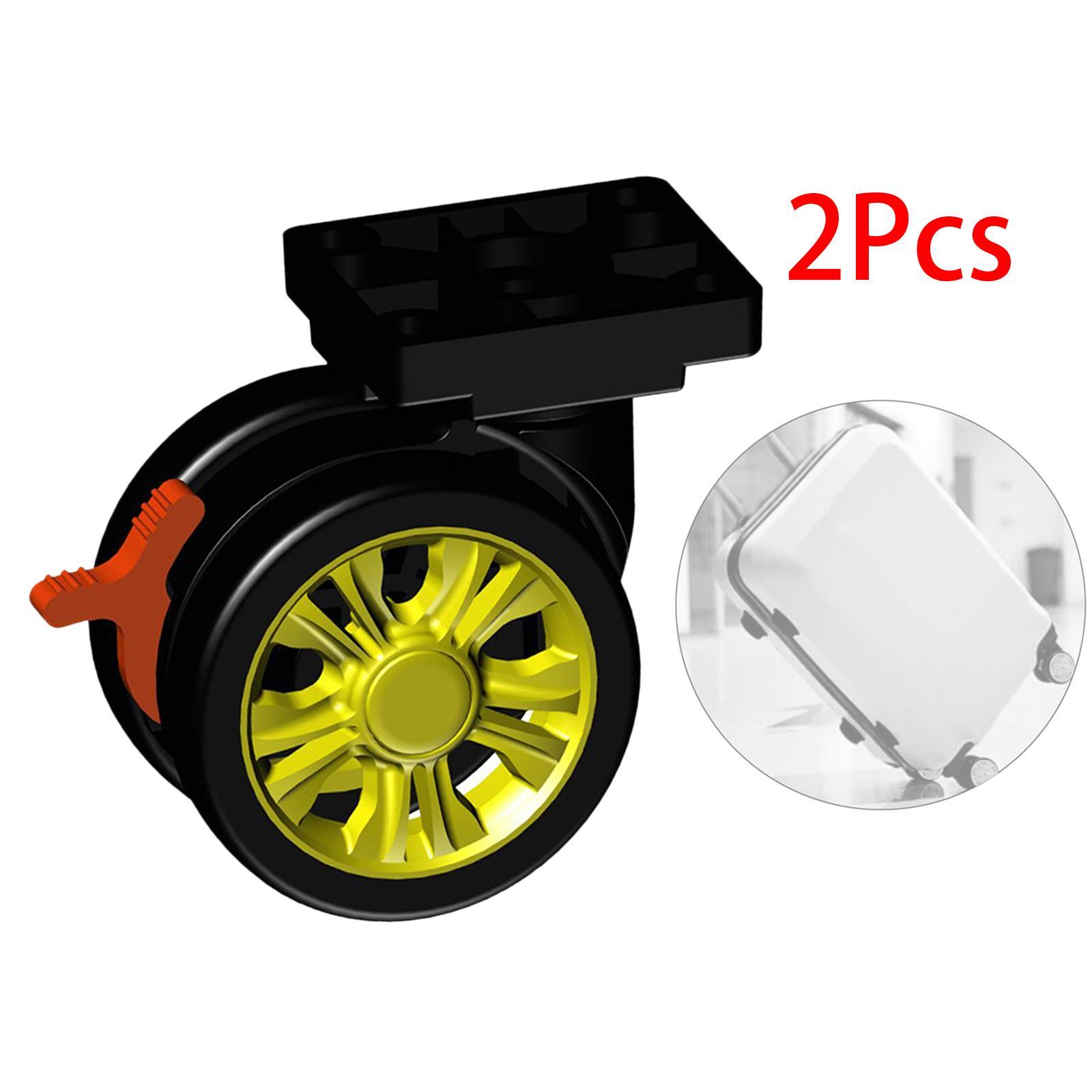 2x Luggage Suitcase Replacement Wheels with Brake Durable for Suitcase