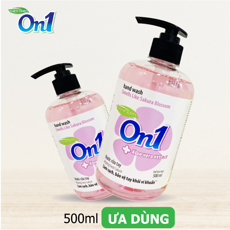 COMBO 2 Chai Nước rửa tay sạch khuẩn On1 hương Fresh Sakura (2 chai x 500ml) RT506