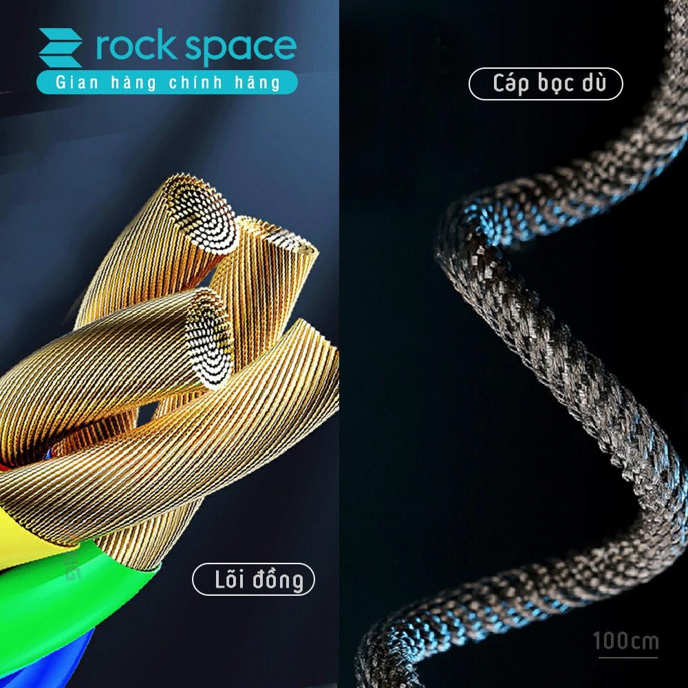 Dây cáp sạc nhanh Rockspace R12 - 4 in 1 dành cho iphone, samsung và các dòng điện thoại chuẩn TypeC, sạc nhanh - Hàng chính hãng