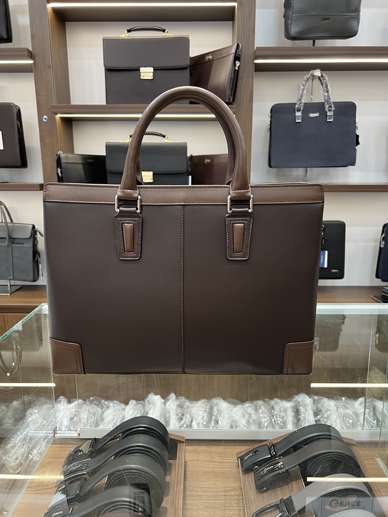 Túi Xách Da Nam Công Sở Chính Hãng GENCE GCE29 Da Bò Cao Cấp Màu Nâu