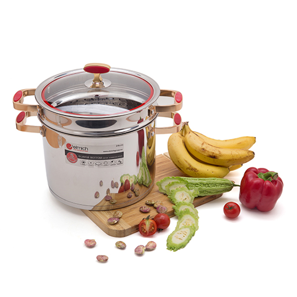 Nồi Hấp Elmich Inox 304 Red Velvet EL0979 (28 cm)