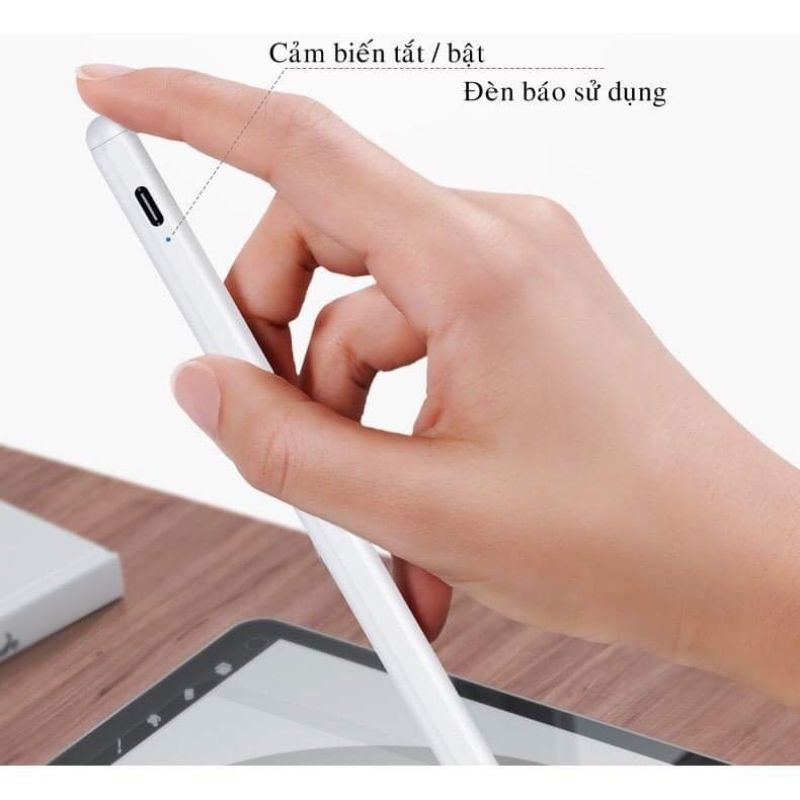 Bút cảm ứng stylus thông minh đầu bút siêu mịn mượt hiệu WIWU Pencil Pro Max cho iPad Pro và các dòng iPad / iPad Mini từ đời 2018 trở lên hỗ trợ viết vẽ nghiêng hơn 60 độ, chống tì tay, trang bị nam châm hít vào iPad - hàng nhập khẩu