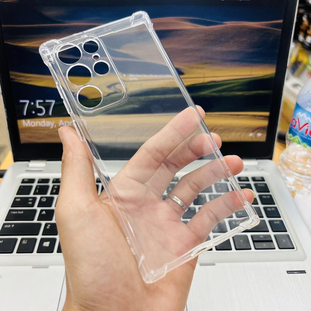 Ốp Lưng Trong Suốt dành cho Samsung S22 Ultra Ốp Lưng Silicon Dẻo Trong Suốt Chống Sốc, Bảo Vệ Camera sau