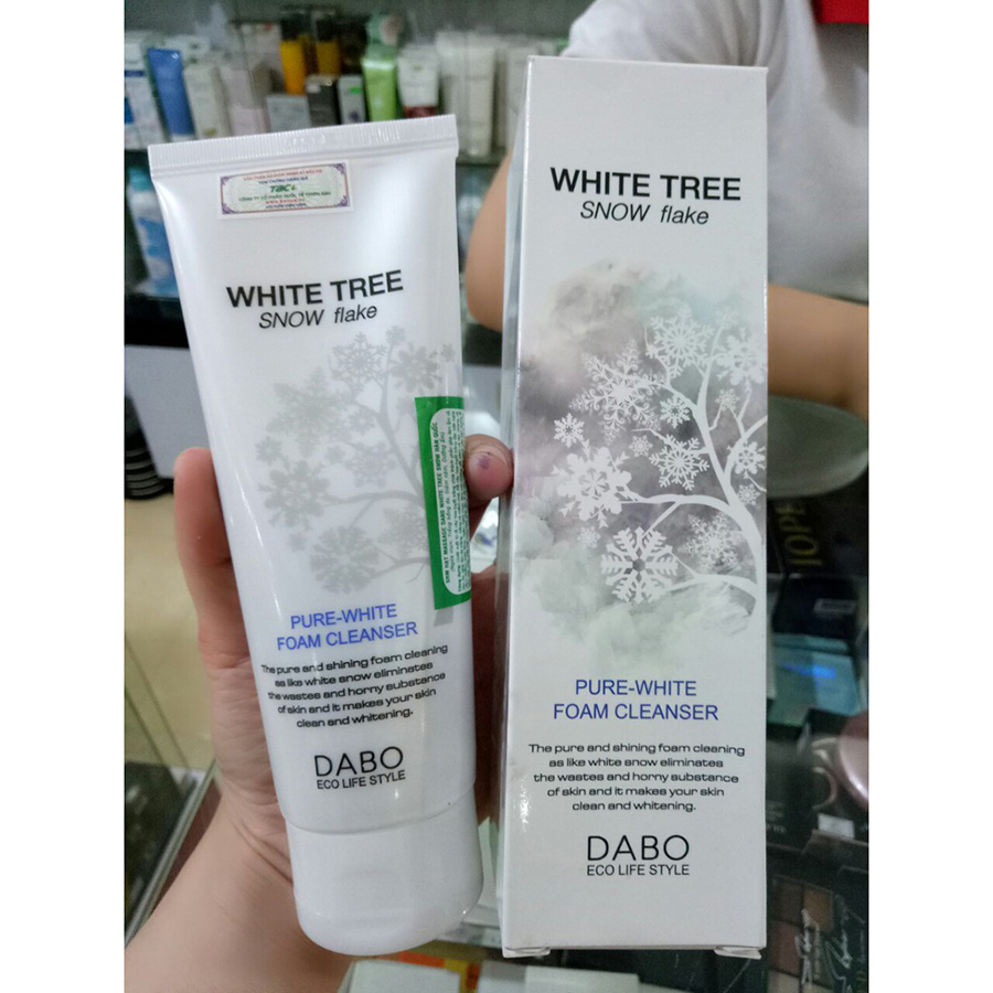 Sữa rửa mặt Dabo Cây Tuyết Trắng Cao cấp Hàn Quốc 150ml + Móc khoá