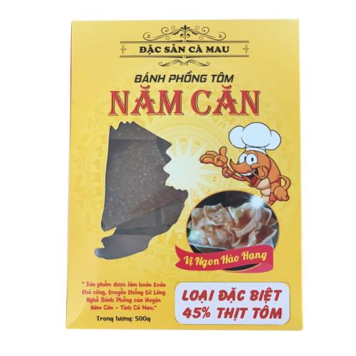 BÁNH PHỒNG TÔM NĂM CĂN hộp 500g (ĐẶC SẢN CÀ MAU, loại Đặc Biệt)