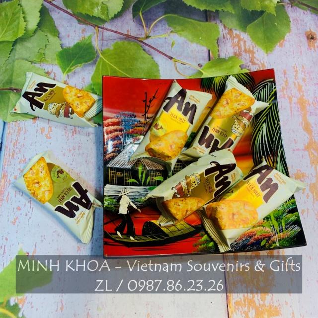 Đĩa Vuông Cong Sơn Mài Vẽ Cảnh Đồng Quê 25 cm - Vietnam Rectangle Tray With Handpanting