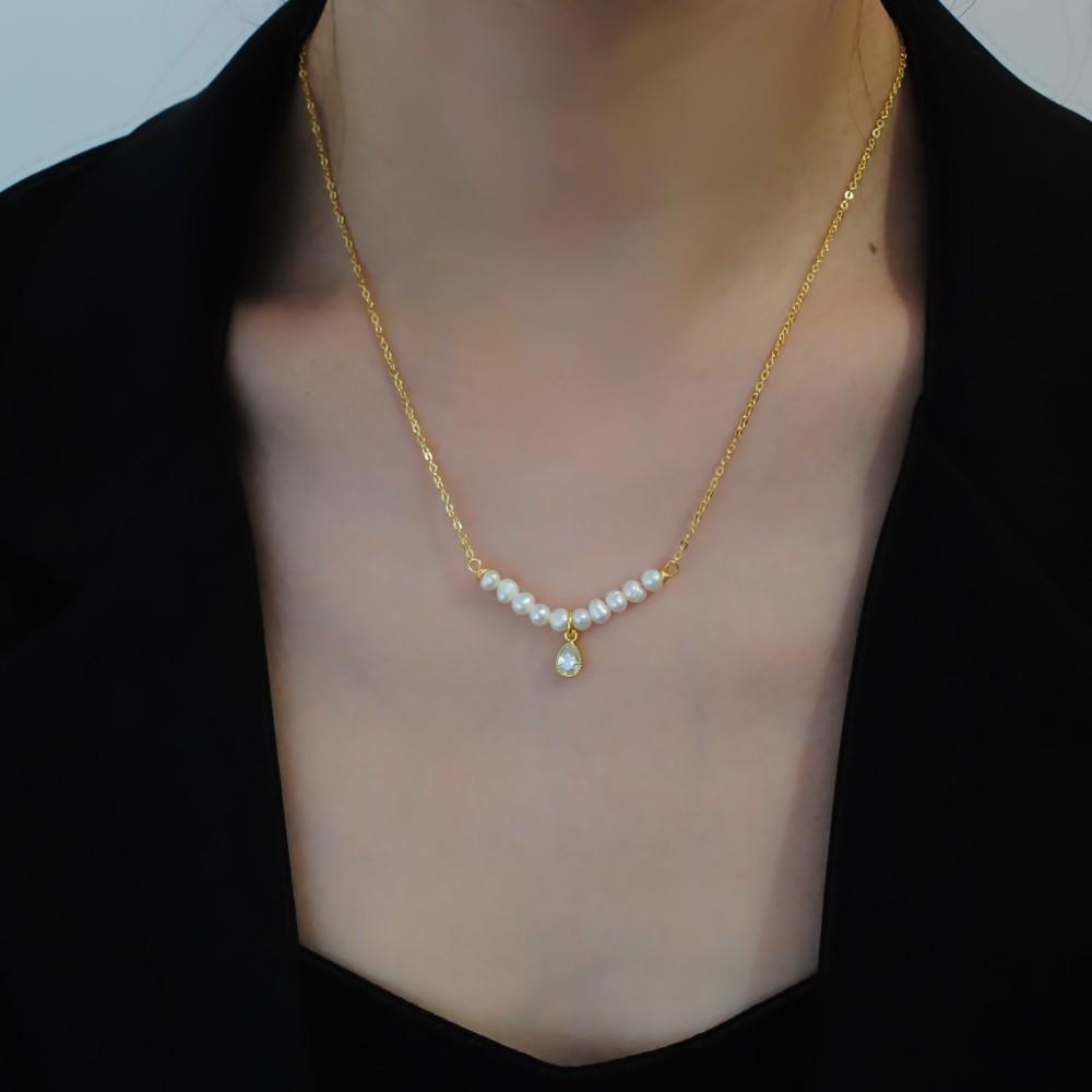 Vòng choker dây xích nhỏ đính hạt