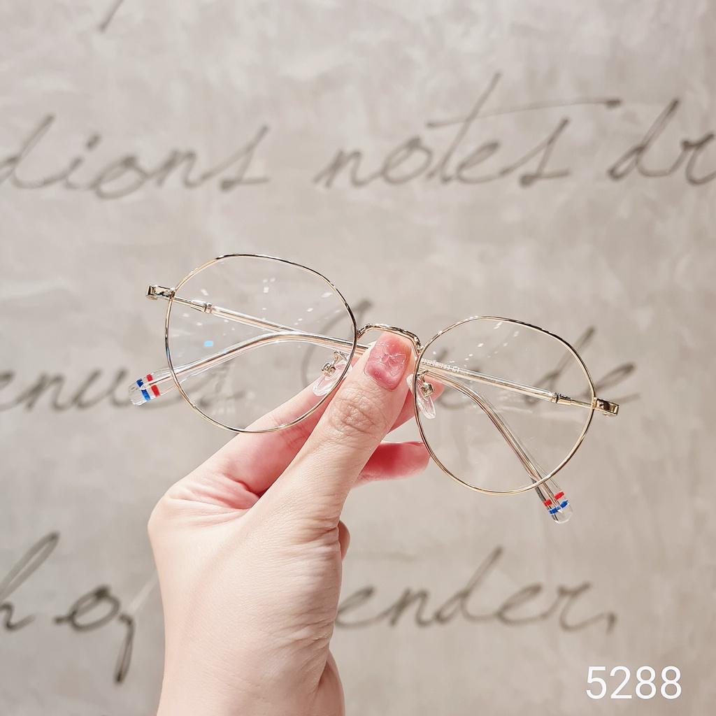 Gọng kính nam nữ LILYEYEWEAR kim loại mắt tròn thanh mảnh phụ kiện thời trang 5288