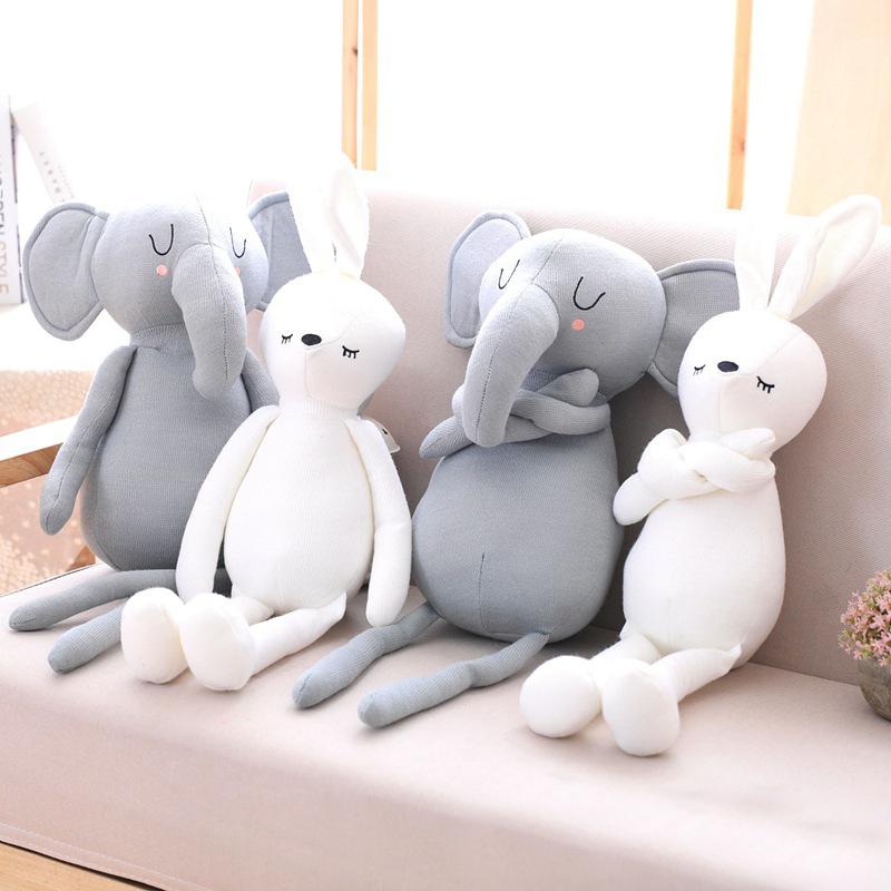Chú Voi Dễ Thương Thỏ Gối Cho Bé Gái Nhồi Bông Mềm Chơi Động Vật Cho Bé Giường Đệm Gối Cho Bé Trang Trí Phòng Trẻ Em Quà Tặng