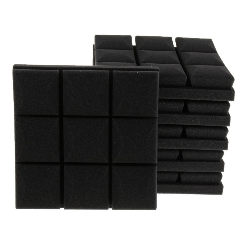 6pcs Acoustic Foam Sound Absorption Panels for Home Audio Equipment Black