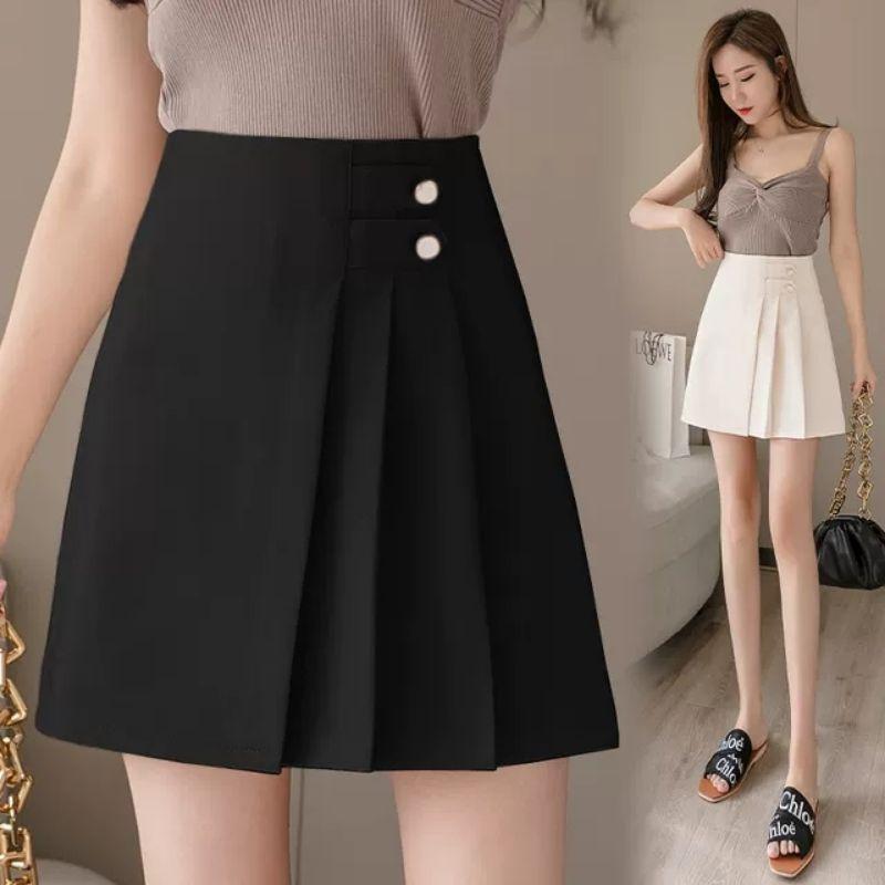 Chân Váy Chữ A tenis dáng ngắn 40cm đính cúc thời trang nữ