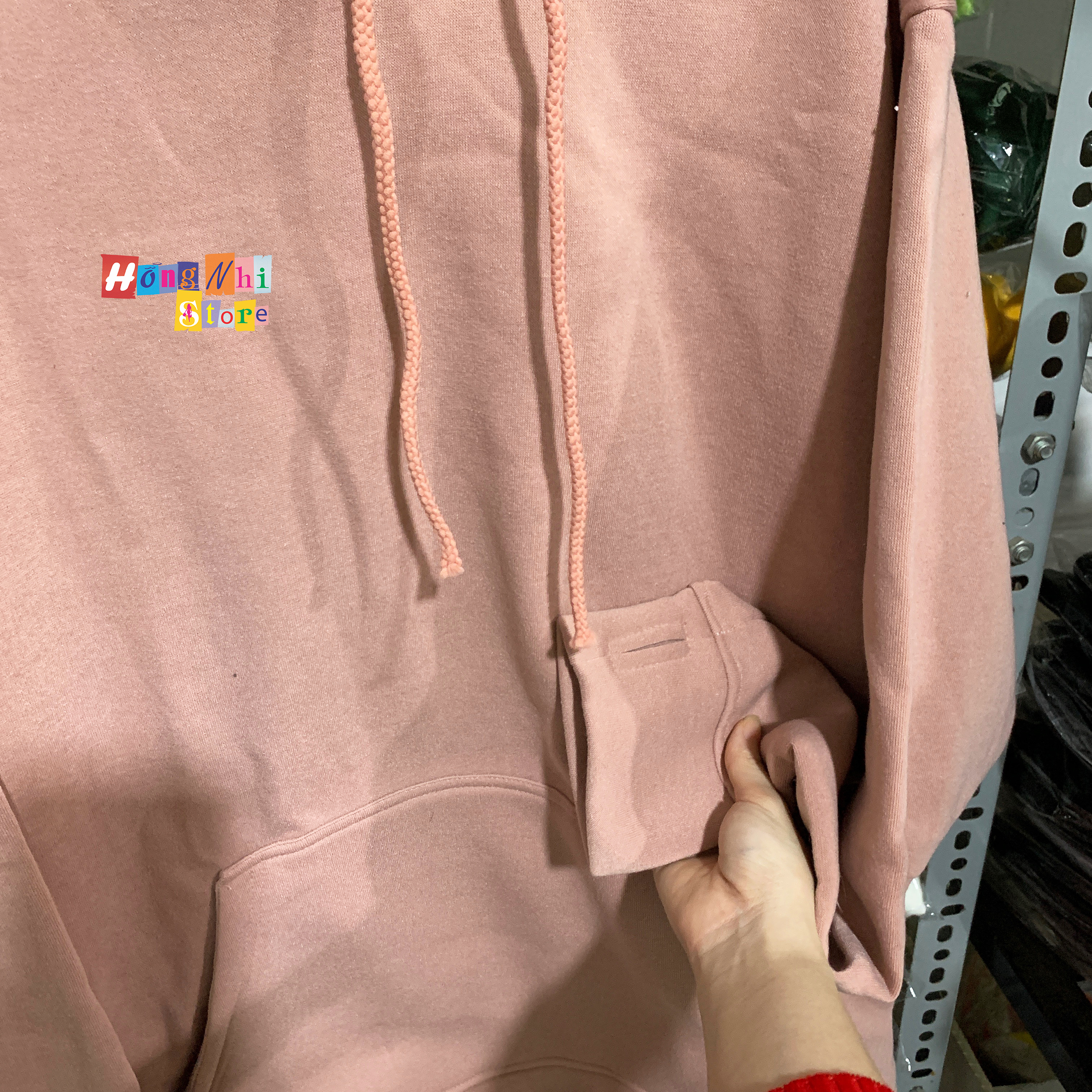 Áo Khoác Hoodie Trơn Ulzzang Unisex Hồng Ruốc Chất Nỉ Bông Cao Cấp Dáng Rộng Nam Nữ - MM