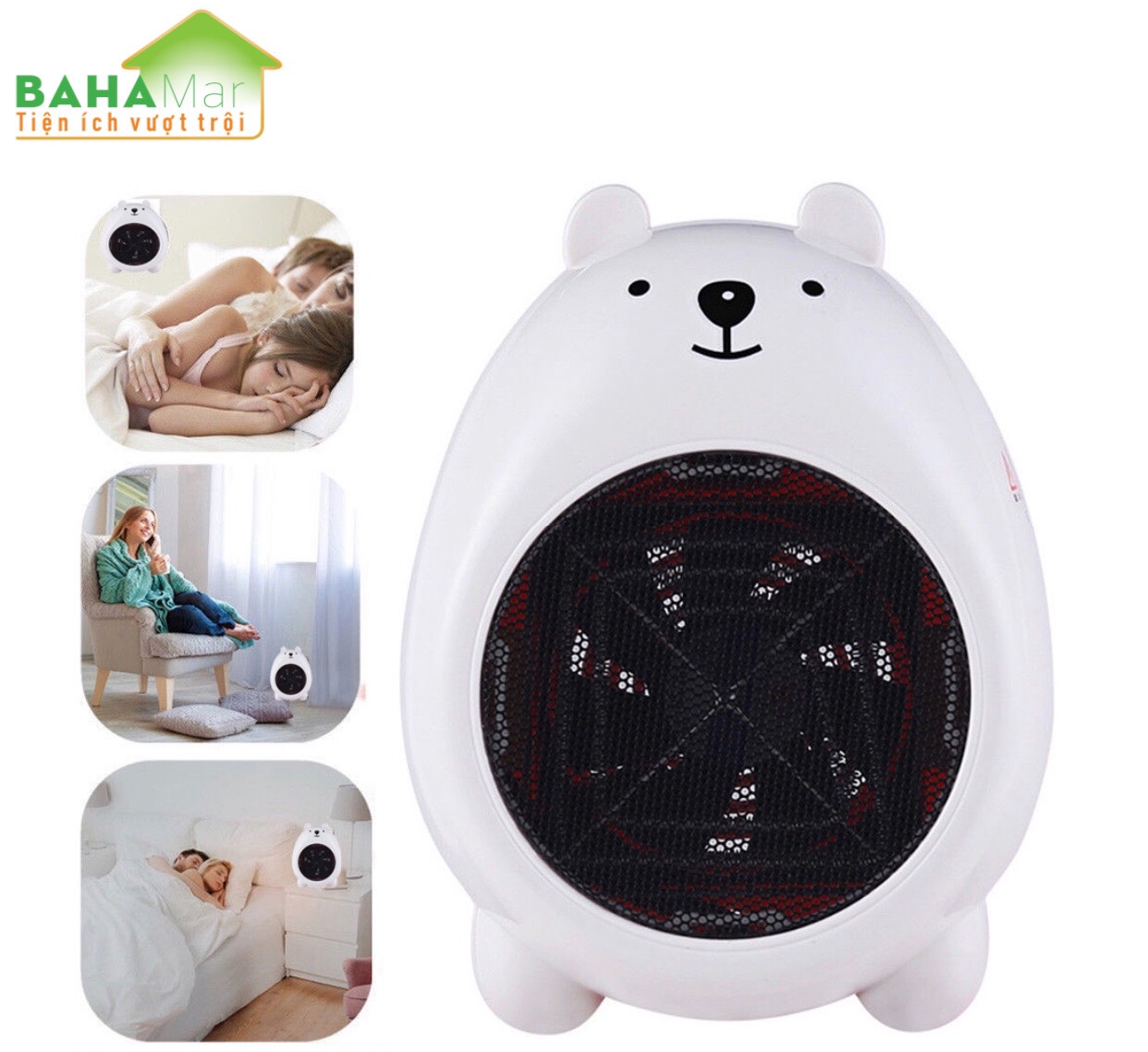 QUẠT SƯỞI ĐIỆN MINI HÌNH GẤU "BAHAMAR" tạo gió ấm thích hợp để phòng ngủ, bàn làm việc . Gió ấm không khô thích hợp cả với các em bé