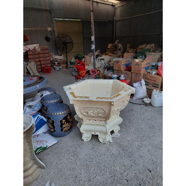 Khuôn đúc chậu cảnh lục giác rộng 75 kèm chân dáng bầu nhựa abs mẫu cây tùng