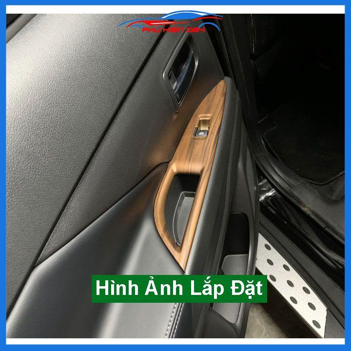 Ốp nội thất Outlander 2018-2019-2020-2021-2022 phanh tay điện tử vân gỗ chống xước làm đẹp xe