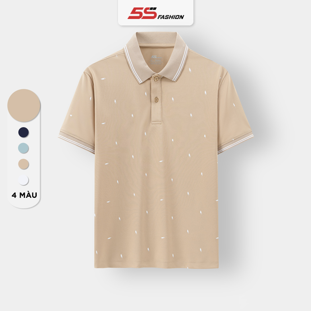Áo Polo Nam Họa Tiết 5S FASHION, Phom Slimfit Lịch Lãm, Nổi Bật, Phong Cách (APC24051)
