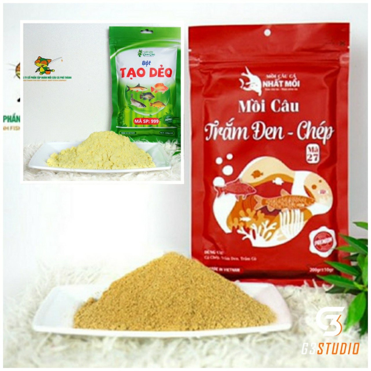 Mồi câu cá trắm đen. Mồi câu Phú Thành