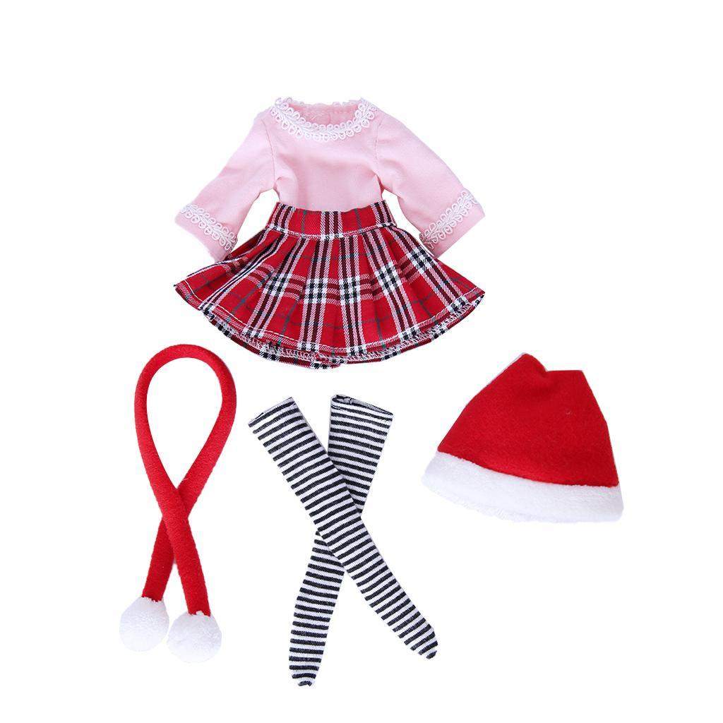 Adorable Doll Christmas Outfits Set For 1/6 BJD Girl Doll Wear Accessories