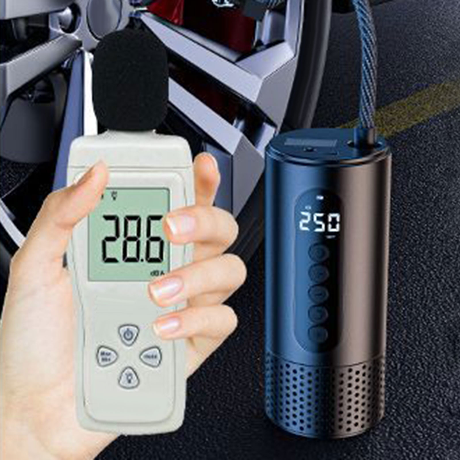 Máy bơm lốp xe hơi không dây Automatic Compressor Tire Inflator Air Pump 3900mAh