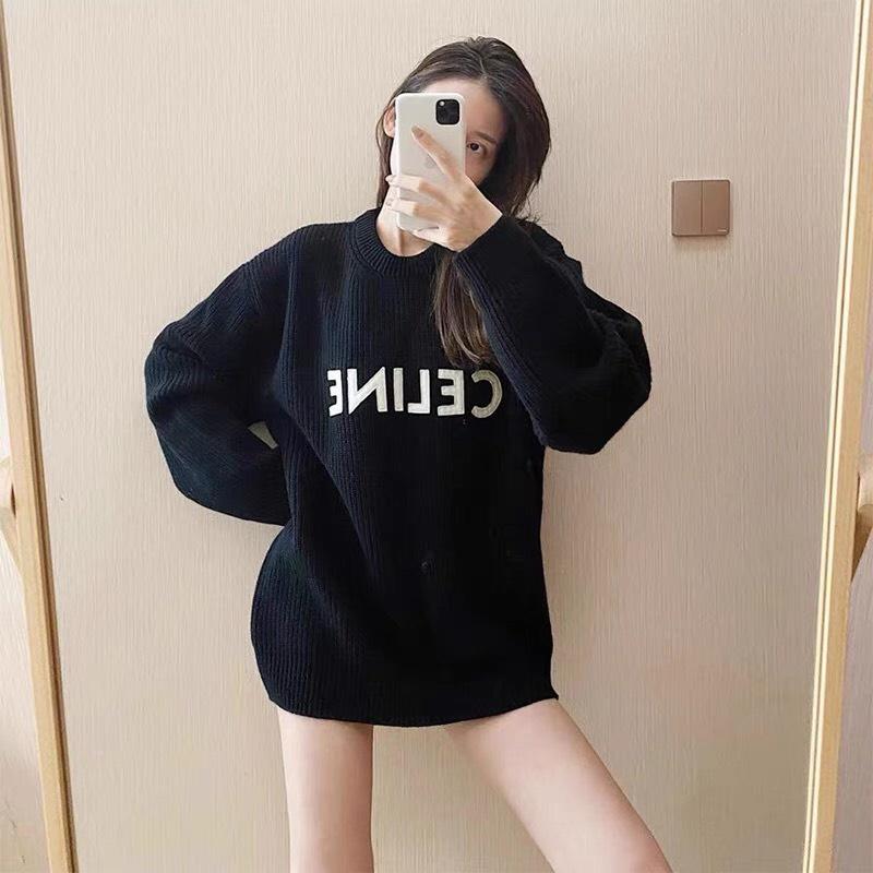 ✸℗Áo len ️ FREE SHIP CELTNE nữ đen siêu HOT , dáng rộng hàng thiết kế cao cấp dày dặn sang trọng cá tính